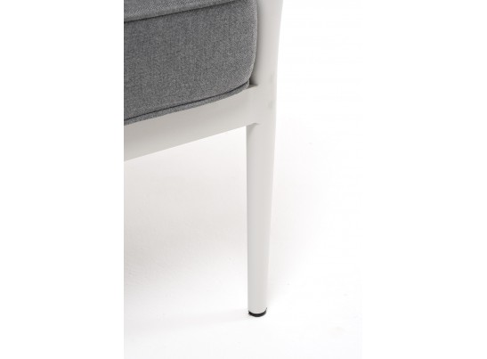 "Касабланка" кресло плетеное из роупа, каркас алюминий светло-серый (RAL7035) муар, роуп серо-коричневый 23мм, ткань серая 017 в Каменске-Уральском