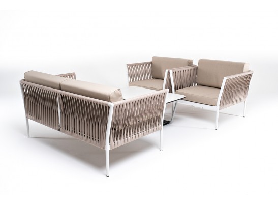 "Касабланка" лаунж-зона плетеная из роупа 4-местная, цвет серо-коричневый в Каменске-Уральском