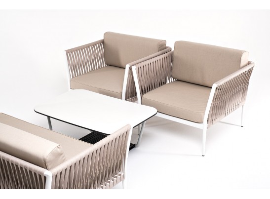 "Касабланка" лаунж-зона плетеная из роупа 4-местная, цвет серо-коричневый в Каменске-Уральском