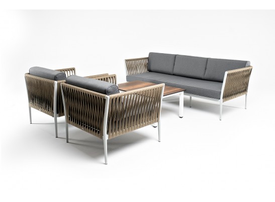 "Касабланка" лаунж-зона плетеная из роупа 5-местная, цвет бежевый в Каменске-Уральском