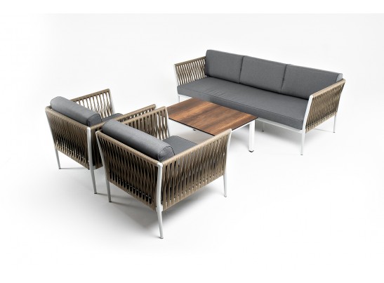 "Касабланка" лаунж-зона плетеная из роупа 5-местная, цвет бежевый в Каменске-Уральском