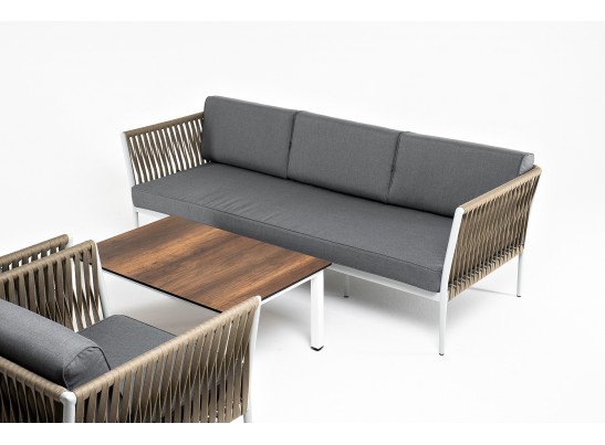 "Касабланка" лаунж-зона плетеная из роупа 5-местная, цвет бежевый в Каменске-Уральском