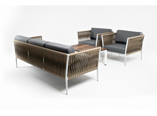 "Касабланка" лаунж-зона плетеная из роупа 5-местная, цвет бежевый в Каменске-Уральском