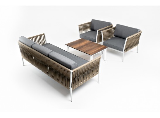 "Касабланка" лаунж-зона плетеная из роупа 5-местная, цвет бежевый в Каменске-Уральском