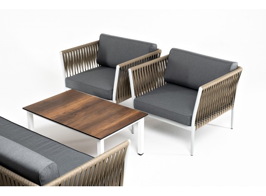 "Касабланка" лаунж-зона плетеная из роупа 5-местная, цвет бежевый в Каменске-Уральском