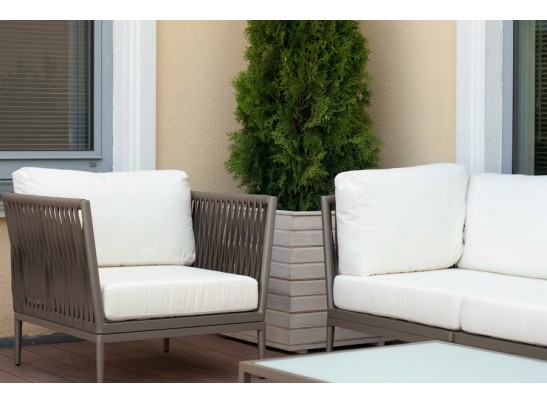 "Касабланка" модуль угловой плетеный из роупа, цвет серо-коричневый в Каменске-Уральском