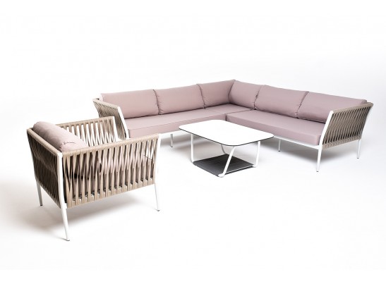 "Касабланка" модульная лаунж-зона из роупа (веревки), каркас из алюминия в Каменске-Уральском