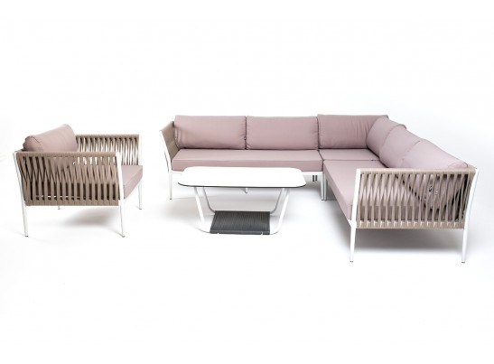 "Касабланка" модульная лаунж-зона из роупа (веревки), каркас из алюминия в Каменске-Уральском