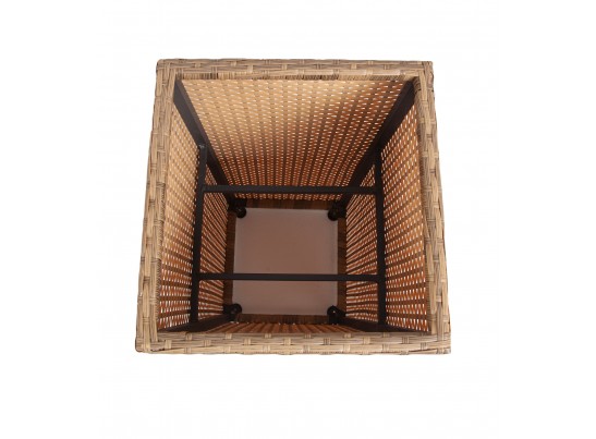 "Капучино" кашпо для цветов плетеное из искусственного ротанга, цвет соломенный в Каменске-Уральском