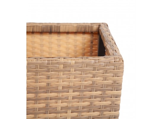 "Капучино" кашпо для цветов плетеное из искусственного ротанга, цвет соломенный в Каменске-Уральском