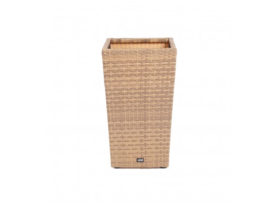 "Капучино" кашпо для цветов плетеное из искусственного ротанга, цвет соломенный в Каменске-Уральском