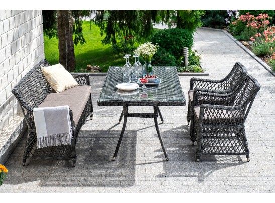"Катания" обеденная группа плетеная на 4 персоны, цвет графит в Каменске-Уральском