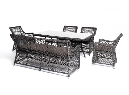 "Катания" обеденная группа плетеная на 6 персон, цвет графит в Каменске-Уральском