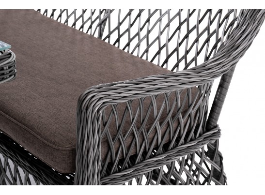 "Катания" обеденная группа плетеная на 6 персон, цвет графит в Каменске-Уральском