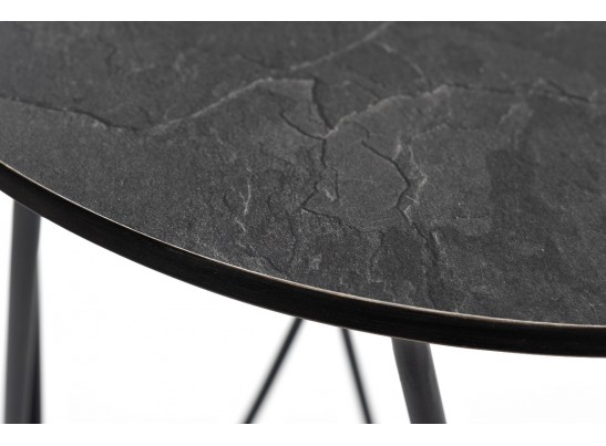 "Колумбия" журнальный стол из HPL круглый Ø40 H55, каркас из алюминия темно-серый (RAL 7024), цвет столешницы "серый гранит" в Каменске-Уральском