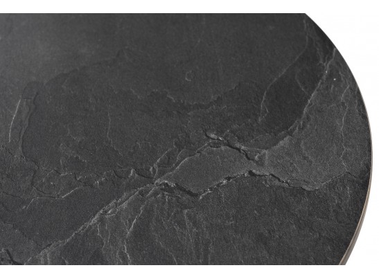 "Колумбия" журнальный стол из HPL круглый Ø40 H55, каркас из алюминия темно-серый (RAL 7024), цвет столешницы "серый гранит" в Каменске-Уральском