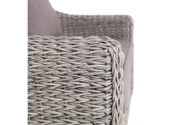 "Кон Панна" диван из искусственного ротанга (гиацинт) двухместный, цвет серый в Каменске-Уральском