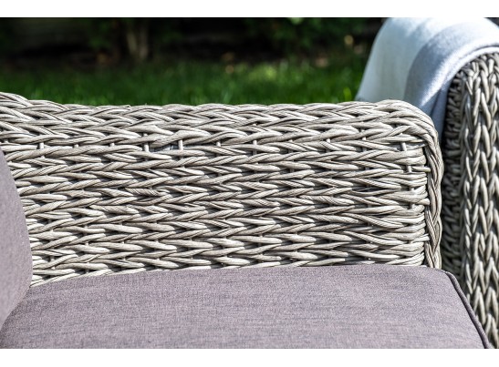 "Кон Панна" диван из искусственного ротанга (гиацинт) двухместный, цвет серый в Каменске-Уральском