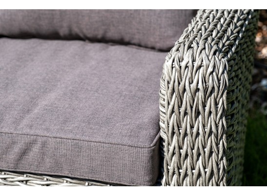 "Кон Панна" диван из искусственного ротанга (гиацинт) двухместный, цвет серый в Каменске-Уральском