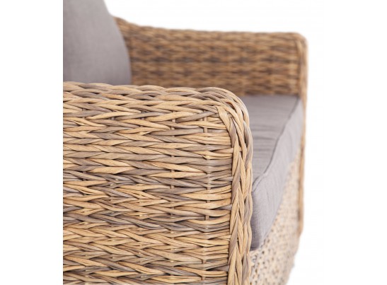 "Кон Панна" диван из искусственного ротанга (гиацинт) двухместный, цвет соломенный в Каменске-Уральском