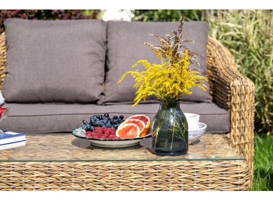 "Кон Панна" диван из искусственного ротанга (гиацинт) двухместный, цвет соломенный в Каменске-Уральском