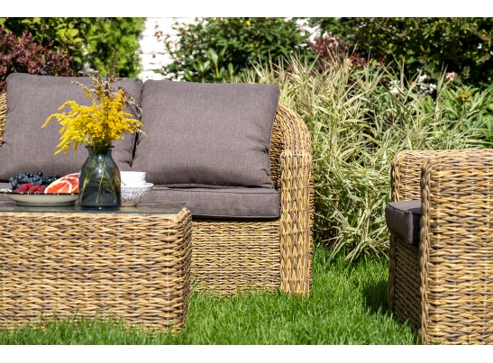 "Кон Панна" диван из искусственного ротанга (гиацинт) двухместный, цвет соломенный в Каменске-Уральском