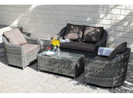 "Кон Панна" лаунж-зона из искусственного ротанга, цвет графит в Каменске-Уральском