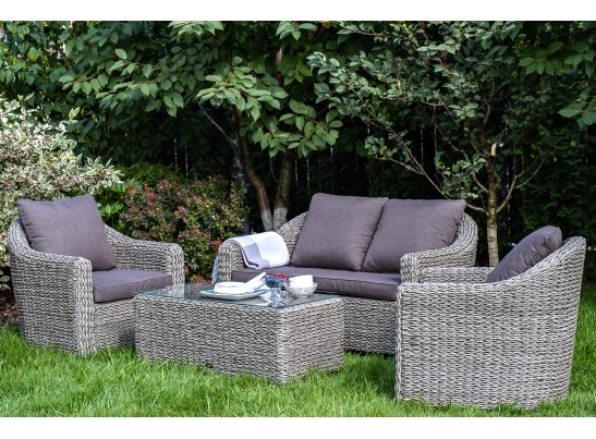 "Кон Панна" лаунж-зона из искусственного ротанга (гиацинт), цвет серый в Каменске-Уральском