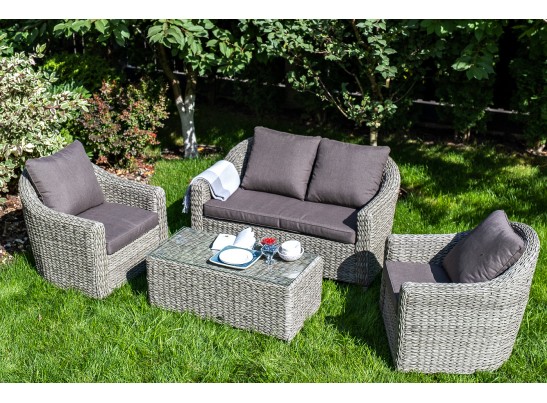 "Кон Панна" лаунж-зона из искусственного ротанга (гиацинт), цвет серый в Каменске-Уральском