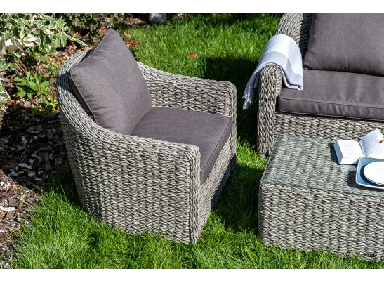 "Кон Панна" лаунж-зона из искусственного ротанга (гиацинт), цвет серый в Каменске-Уральском