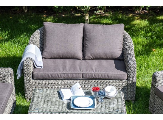 "Кон Панна" лаунж-зона из искусственного ротанга (гиацинт), цвет серый в Каменске-Уральском