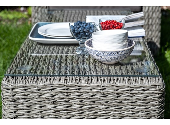 "Кон Панна" лаунж-зона из искусственного ротанга (гиацинт), цвет серый в Каменске-Уральском