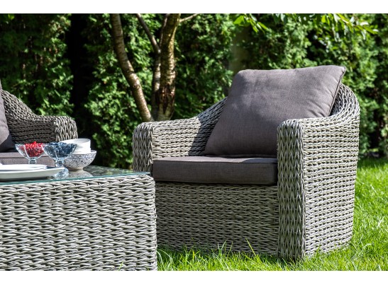 "Кон Панна" лаунж-зона из искусственного ротанга (гиацинт), цвет серый в Каменске-Уральском