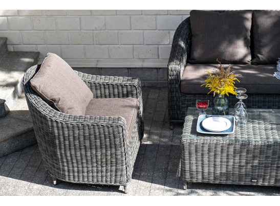 "Кон Панна" столик журнальный из искусственного ротанга, цвет графит в Каменске-Уральском