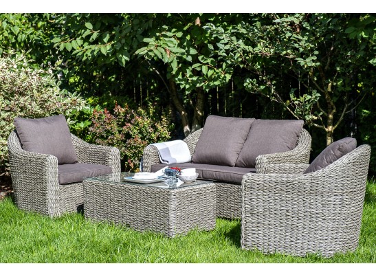 "Кон Панна" столик журнальный из искусственного ротанга (гиацинт), цвет серый в Каменске-Уральском