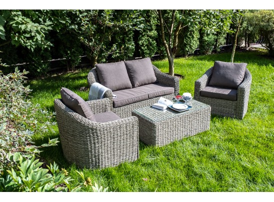 "Кон Панна" столик журнальный из искусственного ротанга (гиацинт), цвет серый в Каменске-Уральском