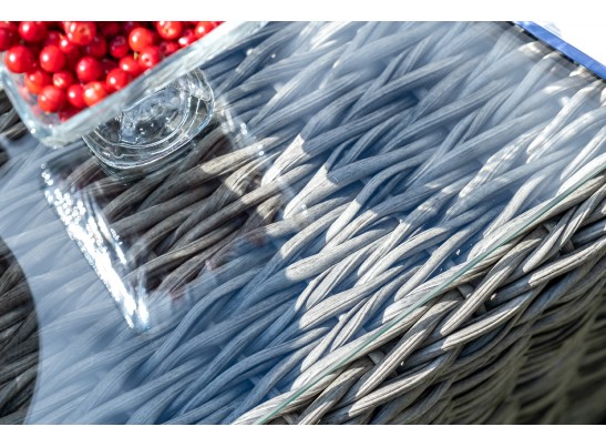 "Кон Панна" столик журнальный из искусственного ротанга (гиацинт), цвет серый в Каменске-Уральском