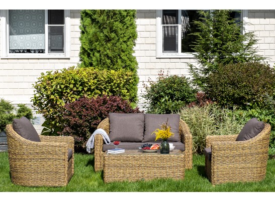 "Кон Панна" столик журнальный из искусственного ротанга (гиацинт), цвет соломенный в Каменске-Уральском