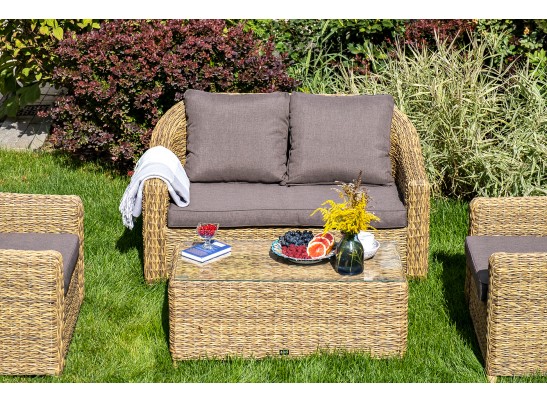 "Кон Панна" столик журнальный из искусственного ротанга (гиацинт), цвет соломенный в Каменске-Уральском