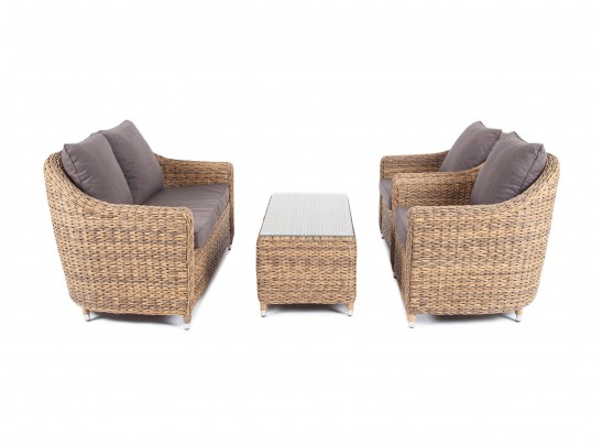 "Кон Панна" лаунж-зона из искусственного ротанга (гиацинт), цвет соломенный в Каменске-Уральском