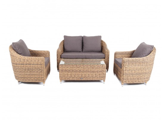 "Кон Панна" лаунж-зона из искусственного ротанга (гиацинт), цвет соломенный в Каменске-Уральском