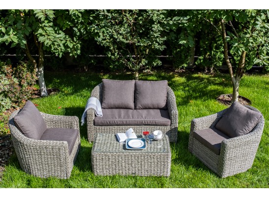 "Кон Панна" кресло из искусственного ротанга (гиацинт), цвет серый в Каменске-Уральском