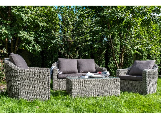 "Кон Панна" кресло из искусственного ротанга (гиацинт), цвет серый в Каменске-Уральском