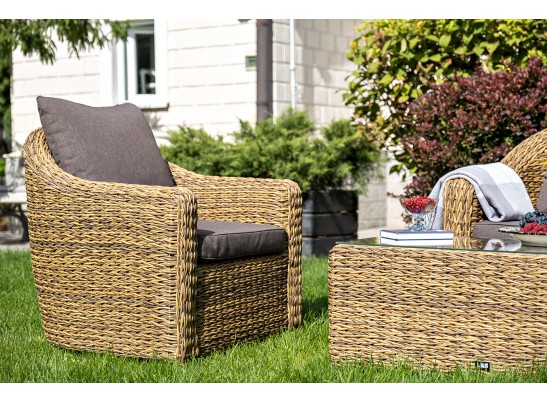 "Кон Панна" кресло из искусственного ротанга (гиацинт), цвет соломенный в Каменске-Уральском