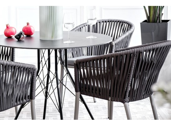 "Конте" интерьерный стол из HPL круглый Ø70см, цвет "серый гранит" в Каменске-Уральском