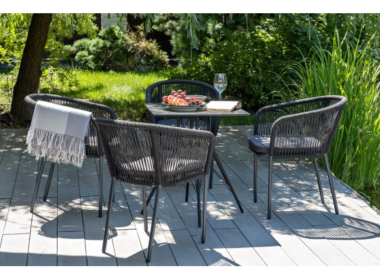 "Форли" обеденная группа на 4 персоны, квадратный стол, цвет "серый гранит" в Каменске-Уральском