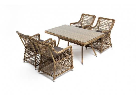 "Латте–140 L" обеденная группа плетеная, цвет соломенный в Каменске-Уральском