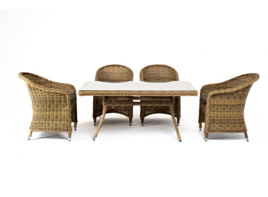 "Латте–140 R" обеденная группа плетеная, цвет соломенный в Каменске-Уральском