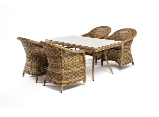 "Латте–140 R" обеденная группа плетеная, цвет соломенный в Каменске-Уральском