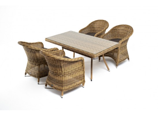 "Латте–140 R" обеденная группа плетеная, цвет соломенный в Каменске-Уральском